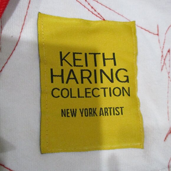 Keith Haring Collection Red Denim Bleach Splattered Vest - Picture 6 of 6